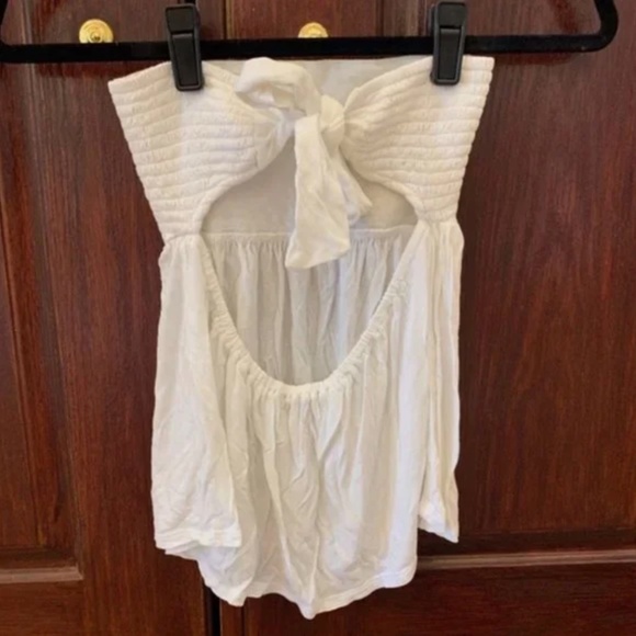 White Strapless Beaded American Eagle Outfitters Tank Top [Small] - Picture 2 of 5